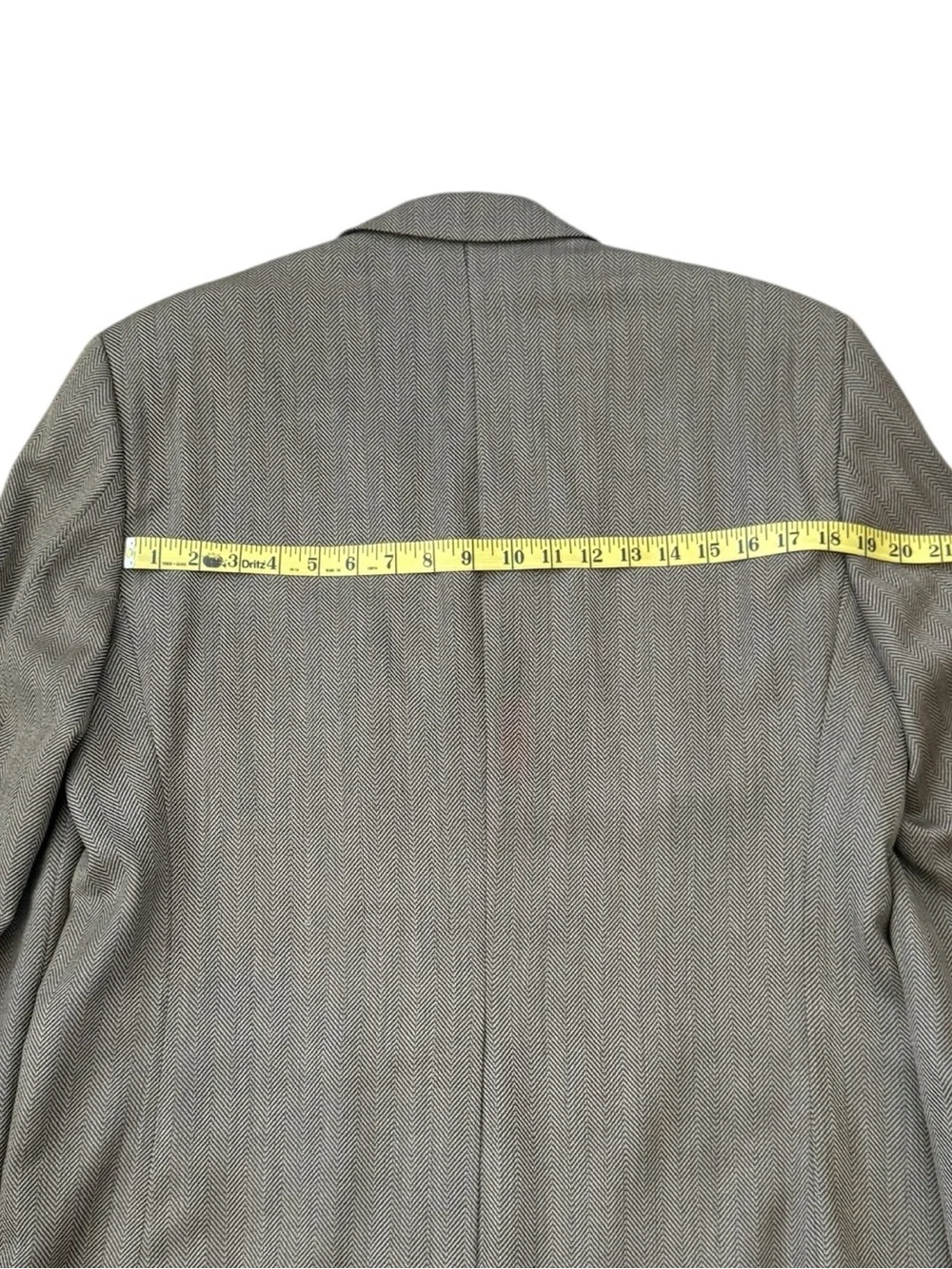 Chaps Ralph Lauren Union Made Canada Pure Wool Herringbone Blazer 40R Gray Brown